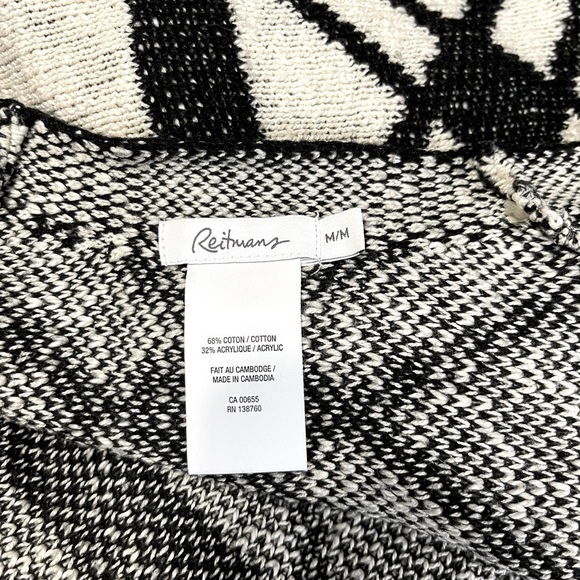 WOMEN’S Medium Cotton Argyle Pattern Waterfall Cardigan - Picture 3 of 3